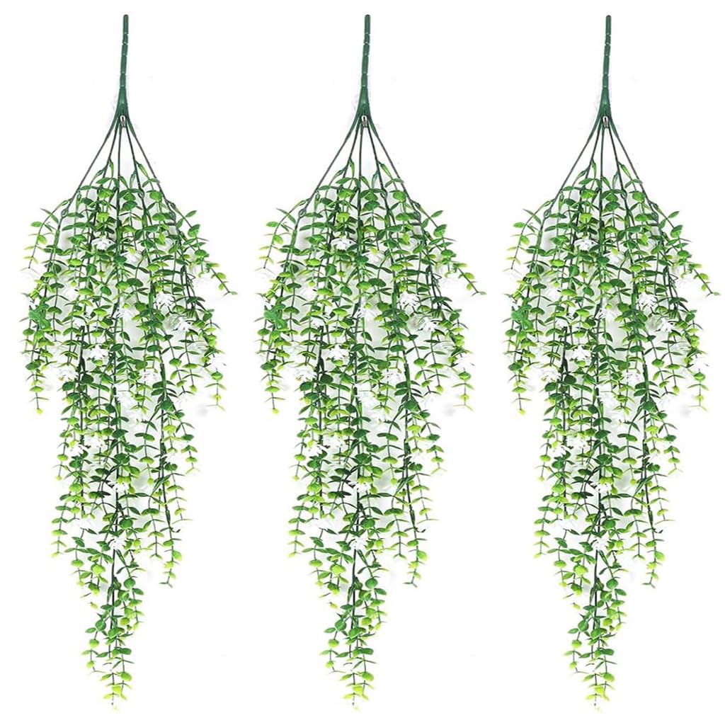 HASTHIP 3Pcs Realistic Eucalyptus Flower Vine Balcony Flower Decor 30.7 Inches Realistic Flower Hangings Wall Decoration Artificial Eucalyptus Flower Vine Home Decoration Garden Decorative Flower HASTHIP 3Pcs Realistic Eucalyptus Flower Vine Balcony Flower Decor 30.7 Inches Realistic Flower Hangings Wall Decoration Artificial Eucalyptus Flower Vine Home Decoration Garden Decorative Flower